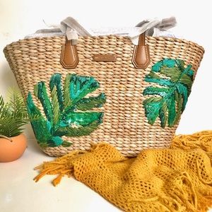 NWT Michael Kors Malibu LG Woven Tote